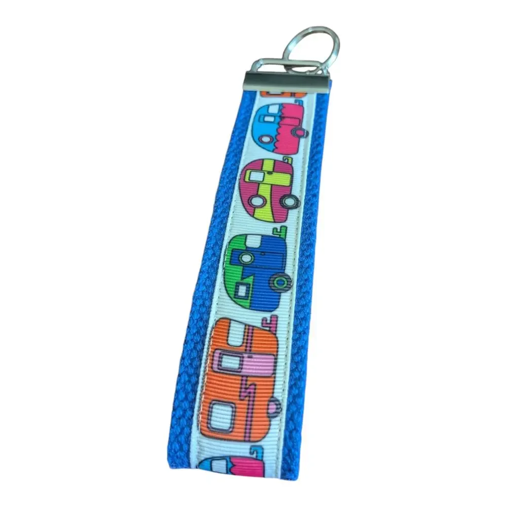 RV Camper Keychain Wristlet Handmade Key FOB‎ Camping Adventure Travel Trailer